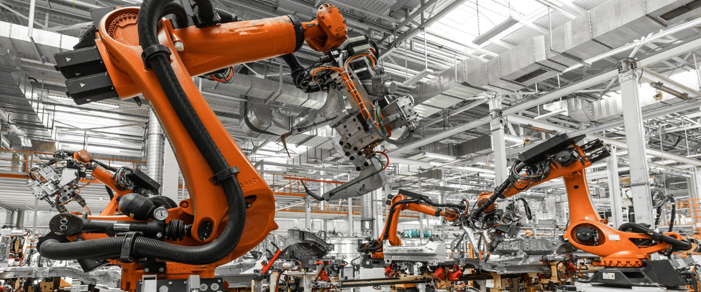 Industrial robots car manufacture